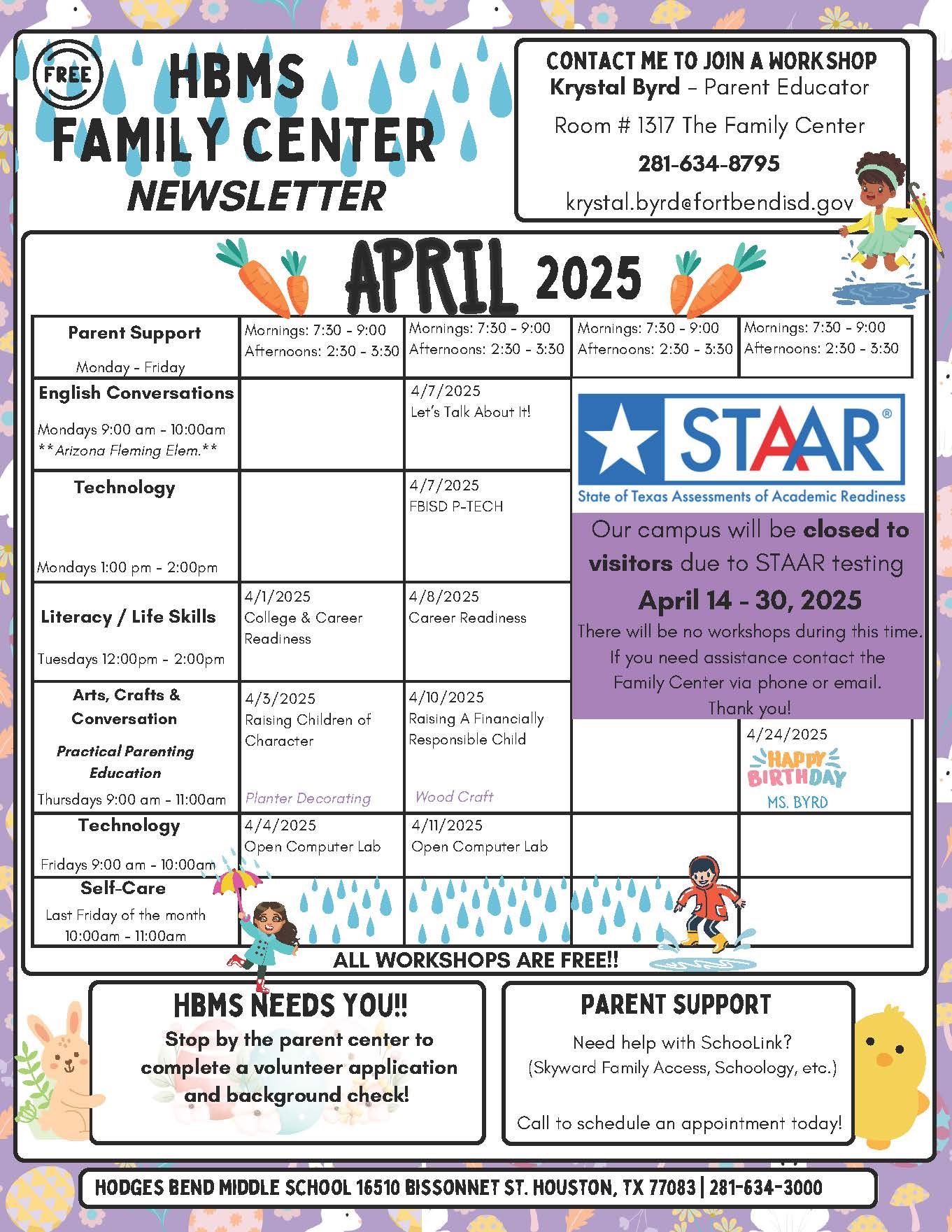  Family Center Monthly Newsletter